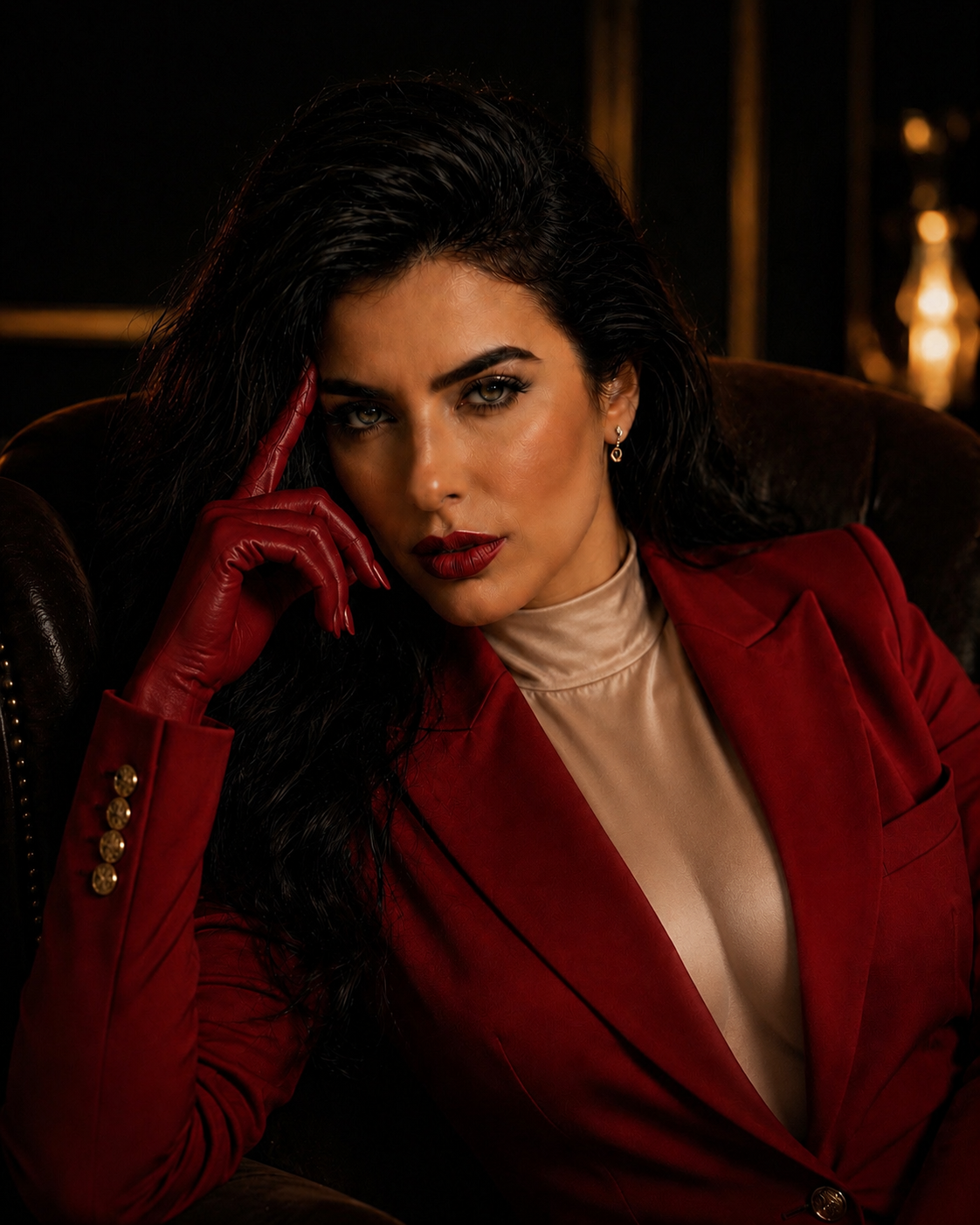 Silhueta editorial em poltrona